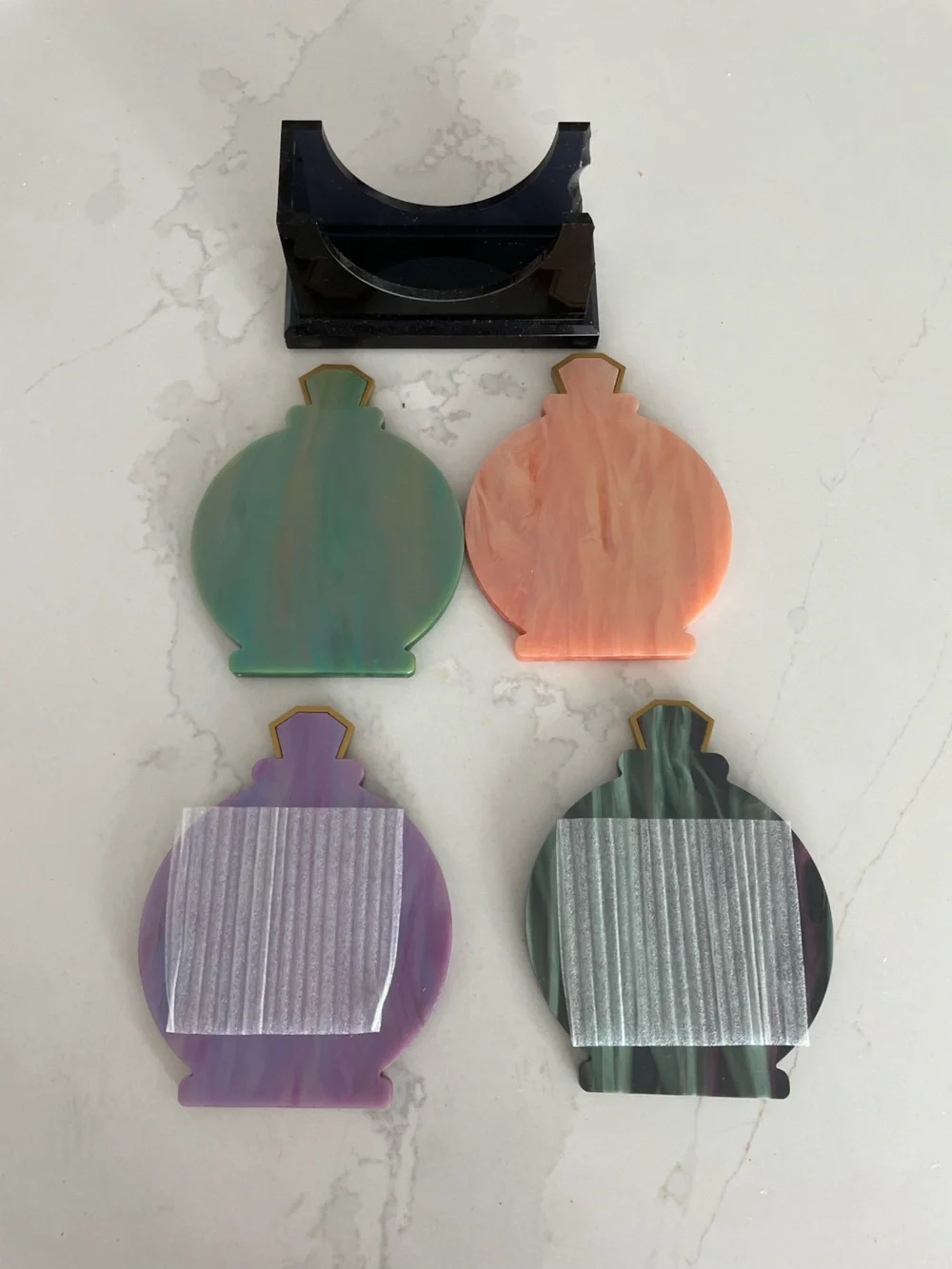 Halloween Apothecary Resin Coaster Set with Holder